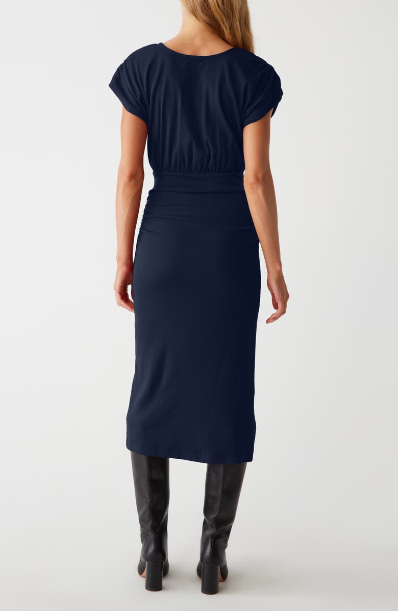 Michael Stars Pippa Empire Waist Midi Dress, Alternate, color, Nocturnal