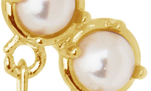 Sterling Forever Rhiannon Cultured Pearl & Cubic Zirconia Drop Earrings In Gold