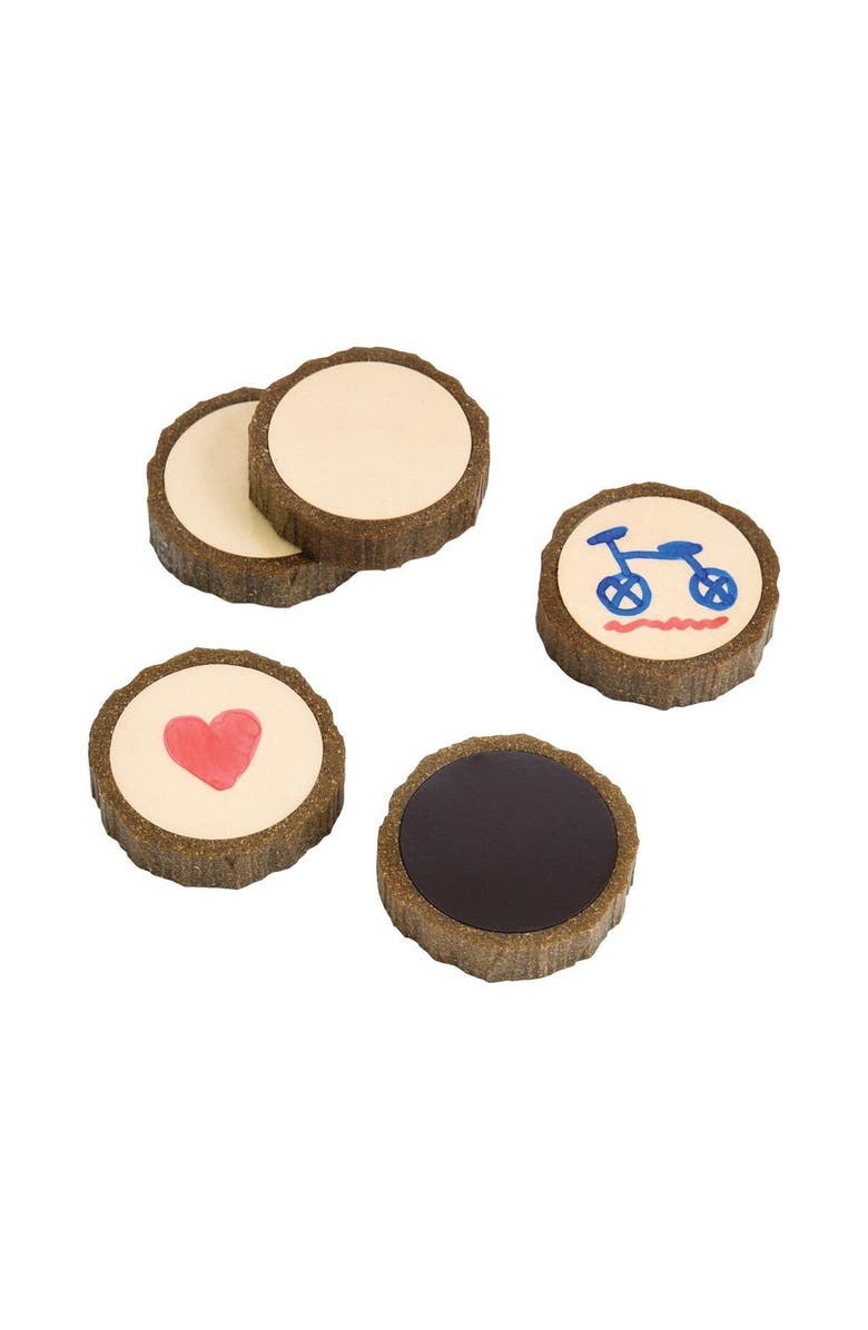 Kaplan Early Learning Company Magnetic Write-On Wood Cookies - 30 Pieces, Alternate, color, Brown