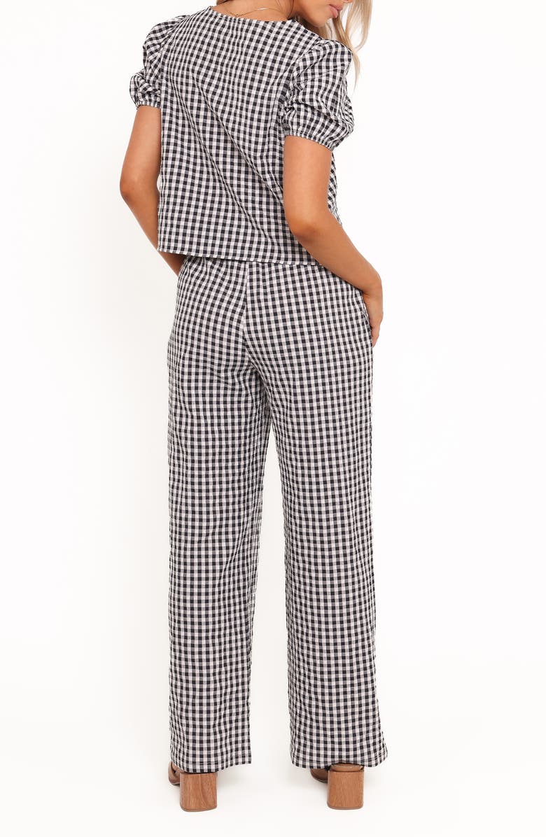 Petal & Pup Hilda Gingham Shirt & Pants, Alternate, color, Black Gingham