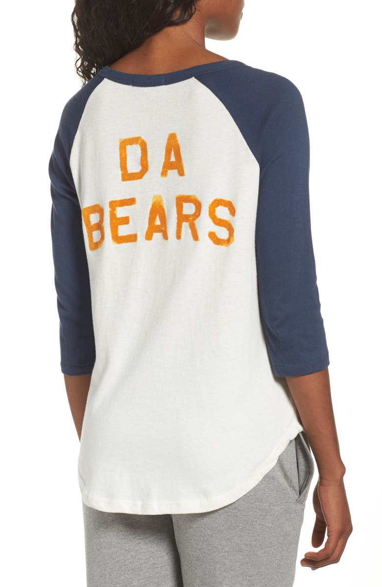 Junk Food NFL Chicago Bears Raglan Tee, Alternate, color, Sugar/ True Navy