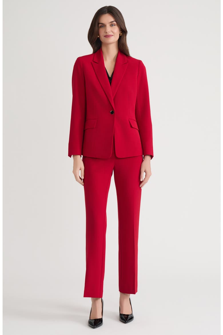 One-Button Blazer, Alternate, color, FIRE RED