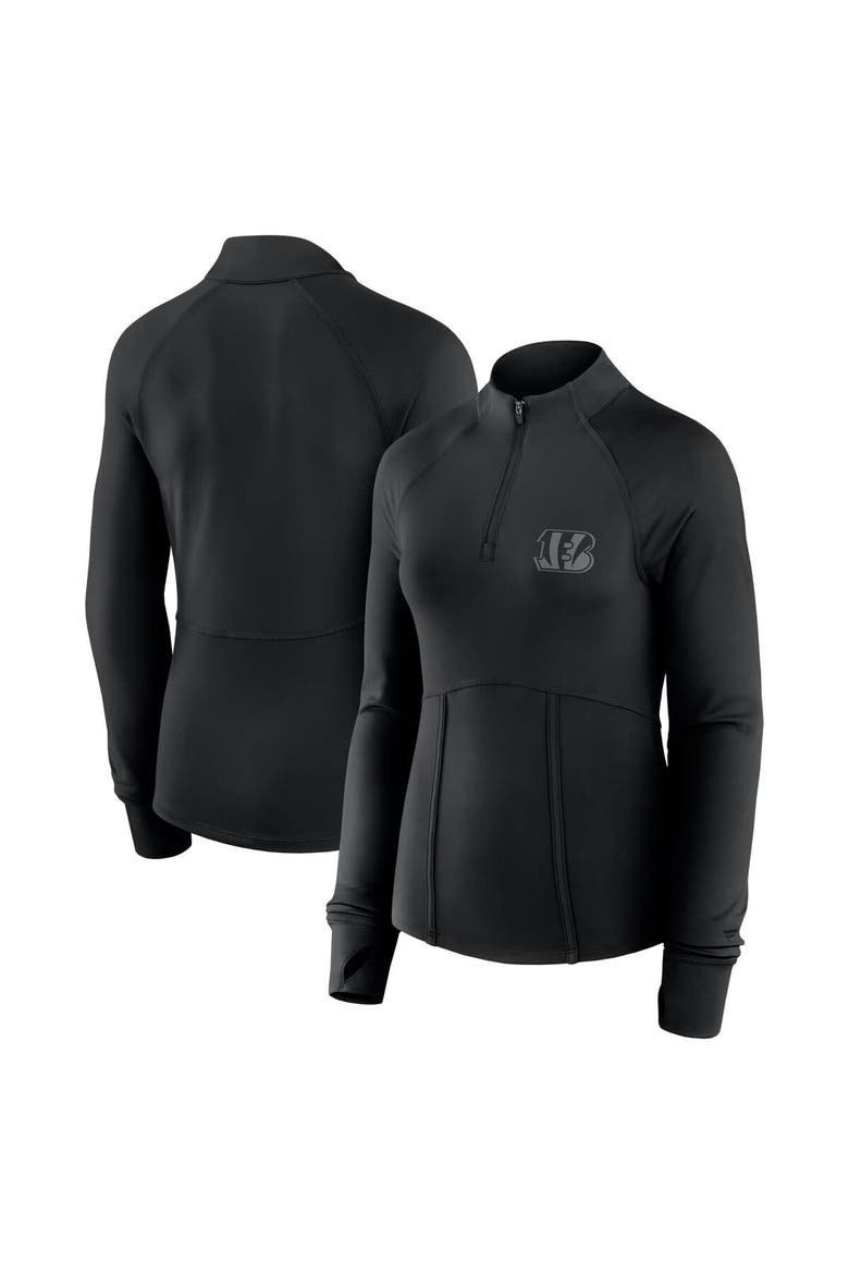 Women's Fanatics  Black Cincinnati Bengals Elements Raglan Quarter-Zip Jacket, Main, color, Black