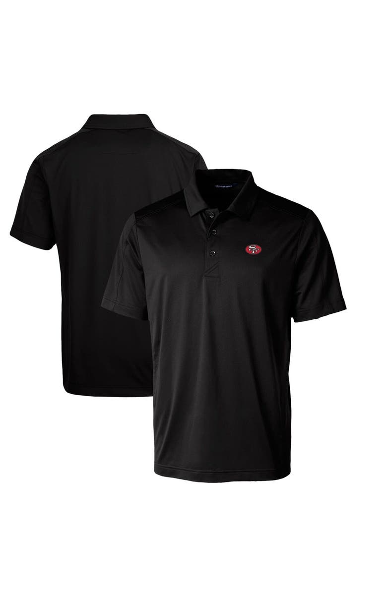 Cutter & Buck Men's Cutter & Buck Black San Francisco 49ers Throwback Logo Prospect Textured Stretch Polo, Main, color, Black