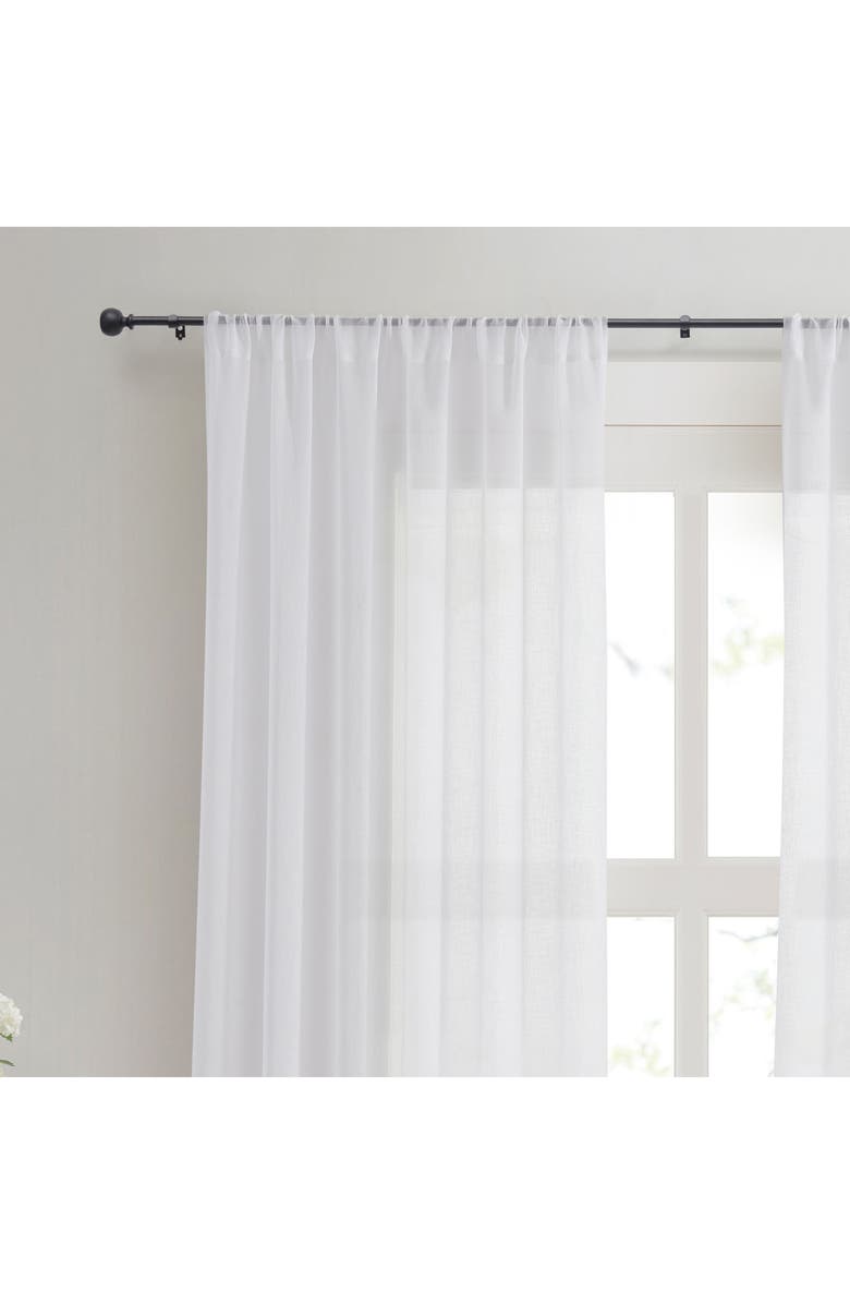 DKNY Griffin 48" to 86" Adjustable Curtain Rod, Alternate, color, Black