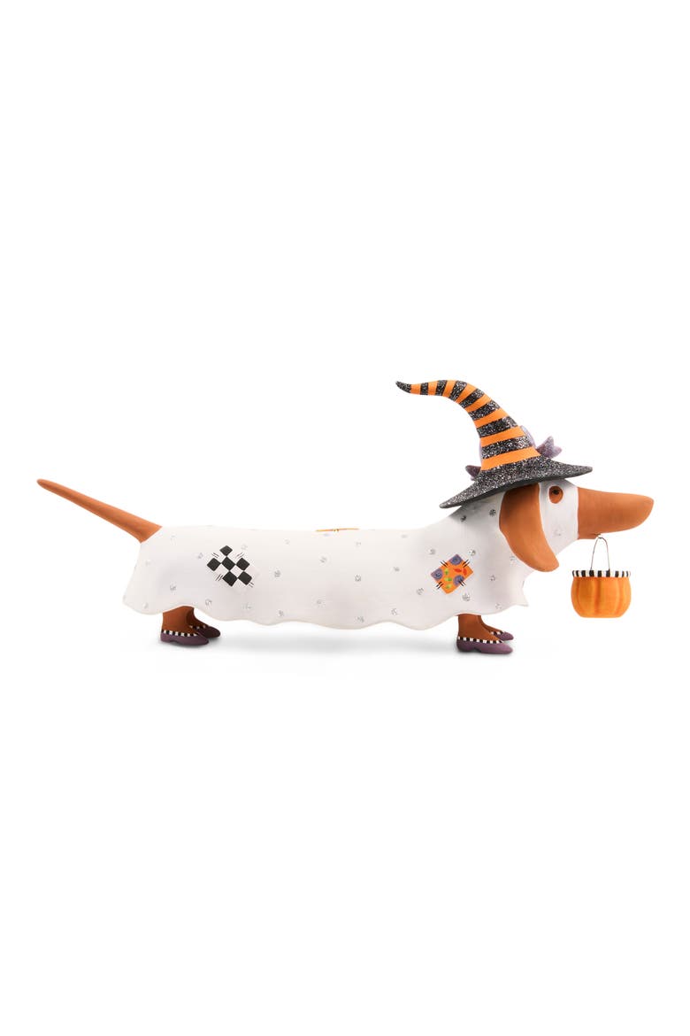 Patience Brewster Dottie Dachshund Halloween Ornament, Alternate, color, WHITE