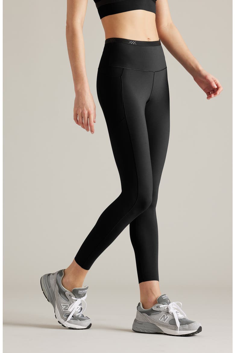 Banded Hi Form Pocket Ankle Leggings, Alternate, color, BLACK