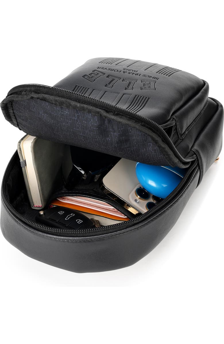 ELLE Roamer 2.8L Vegan Leather Chic Crossbody Bag, Alternate, color, Black