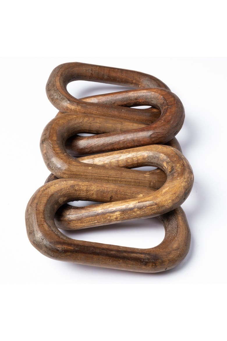Alix Wooden Hand-Made 5 Link Chain, Alternate, color, Brown