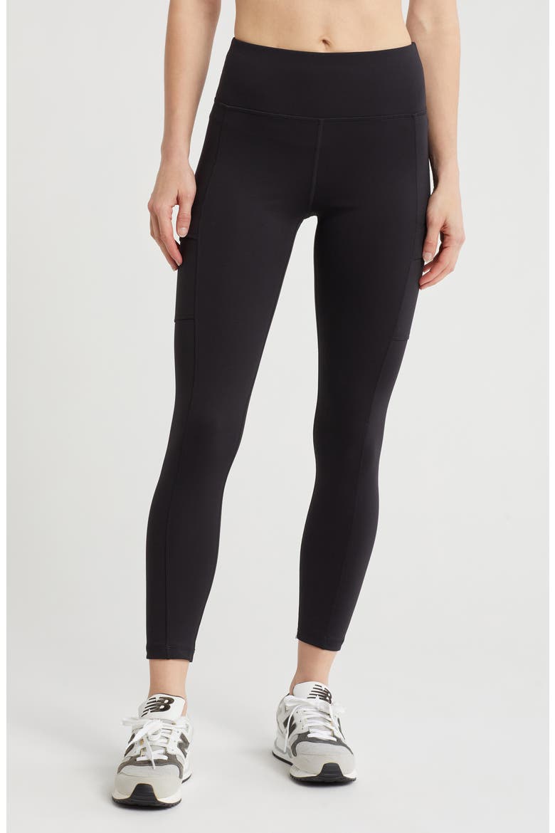 Balance High Waist Pocket 7/8 Compression Leggings, Main, color, BLACK