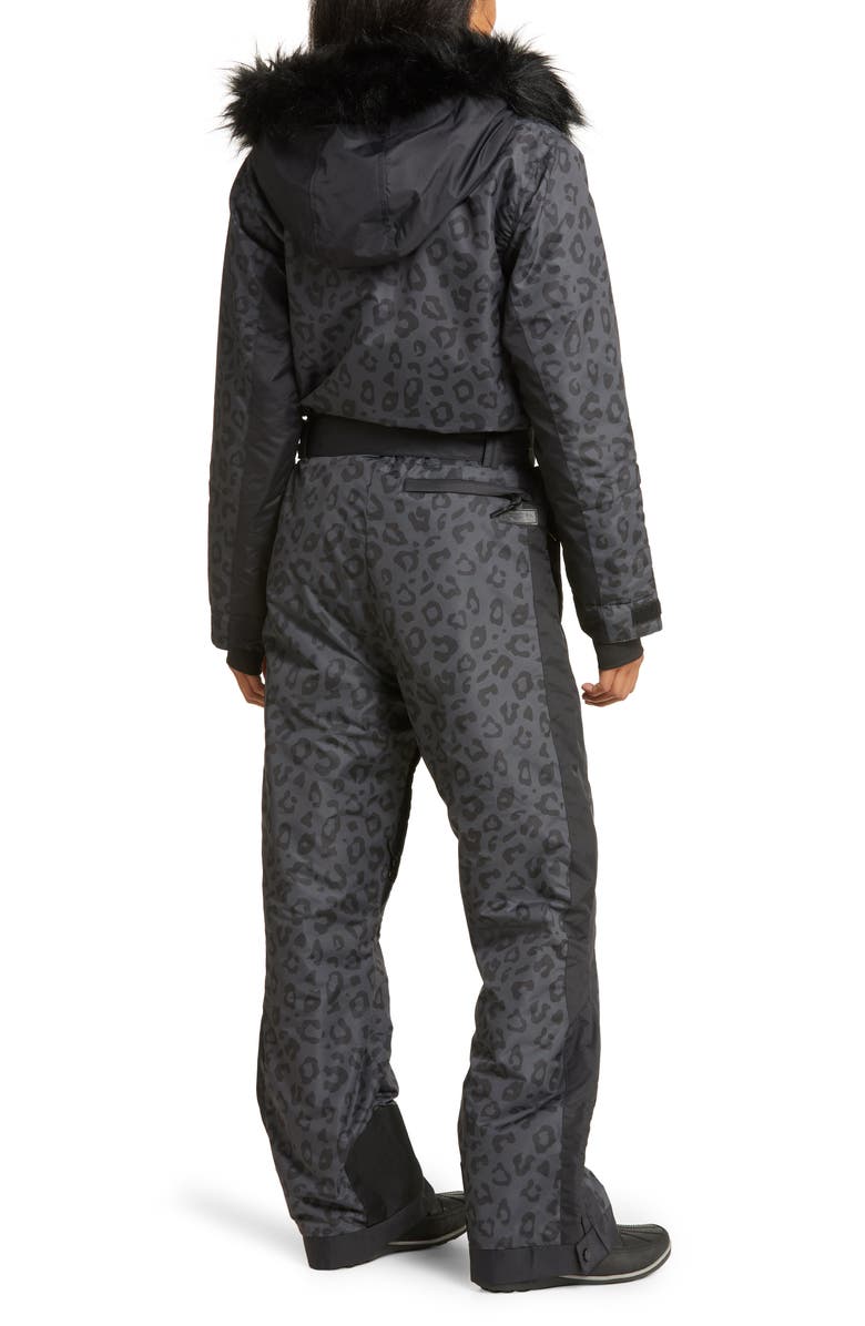 TIPSY ELVES Midnight Leopard Waterproof Snowsuit, Alternate, color, 