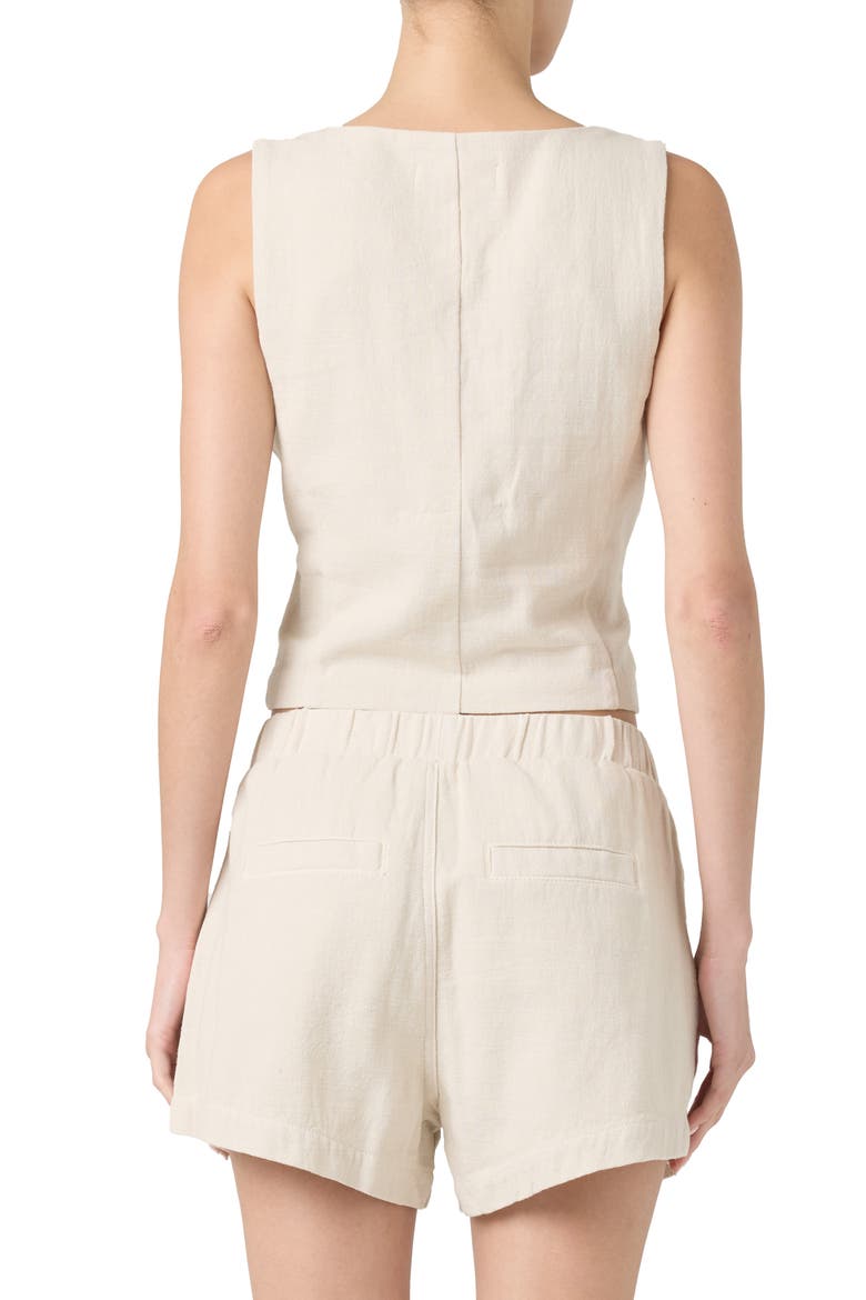 Cotton & Linen Crop Blazer, Alternate, color, OYSTER BAR