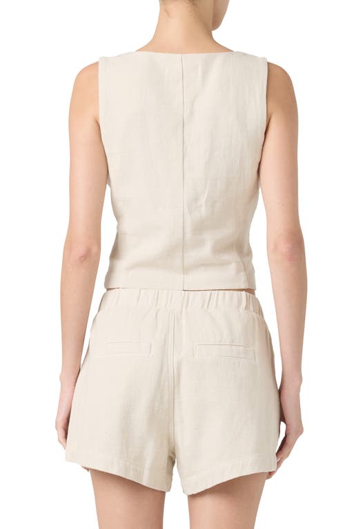 Shop Blanknyc Cotton & Linen Crop Blazer In Oyster Bar