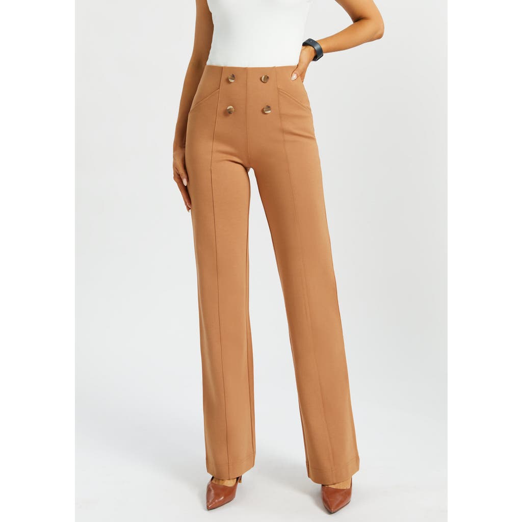 Betabrand Atlantic Dpyp Dress Pant Yoga Pants Wide Leg In Brown