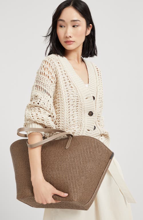 BRUNELLO CUCINELLI BRUNELLO CUCINELLI RAFFIA PANIER SHOPPER BAG 