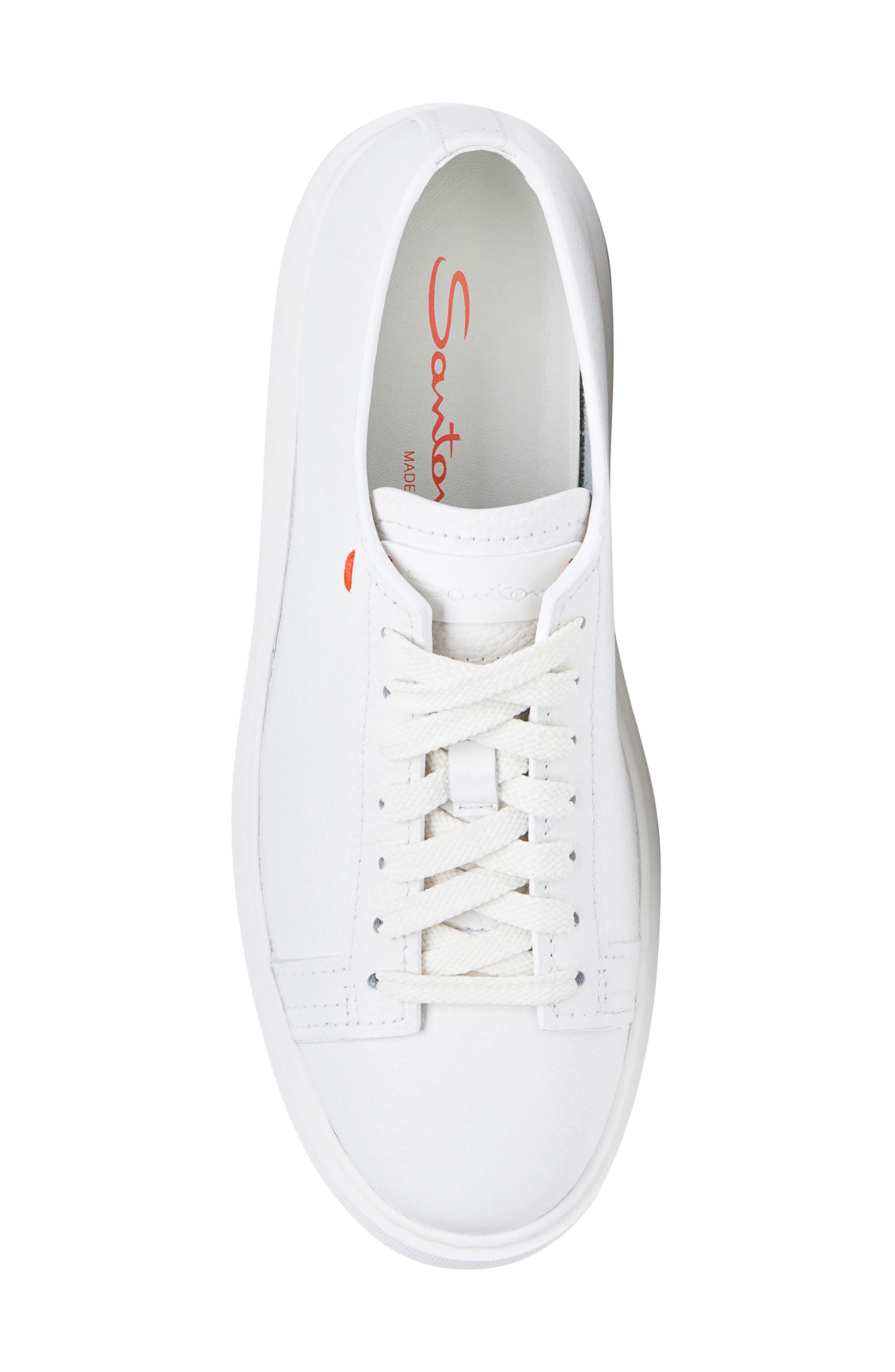 Women's Anginal White Tumbled Leather Sneaker, Alternate, color, WHITE