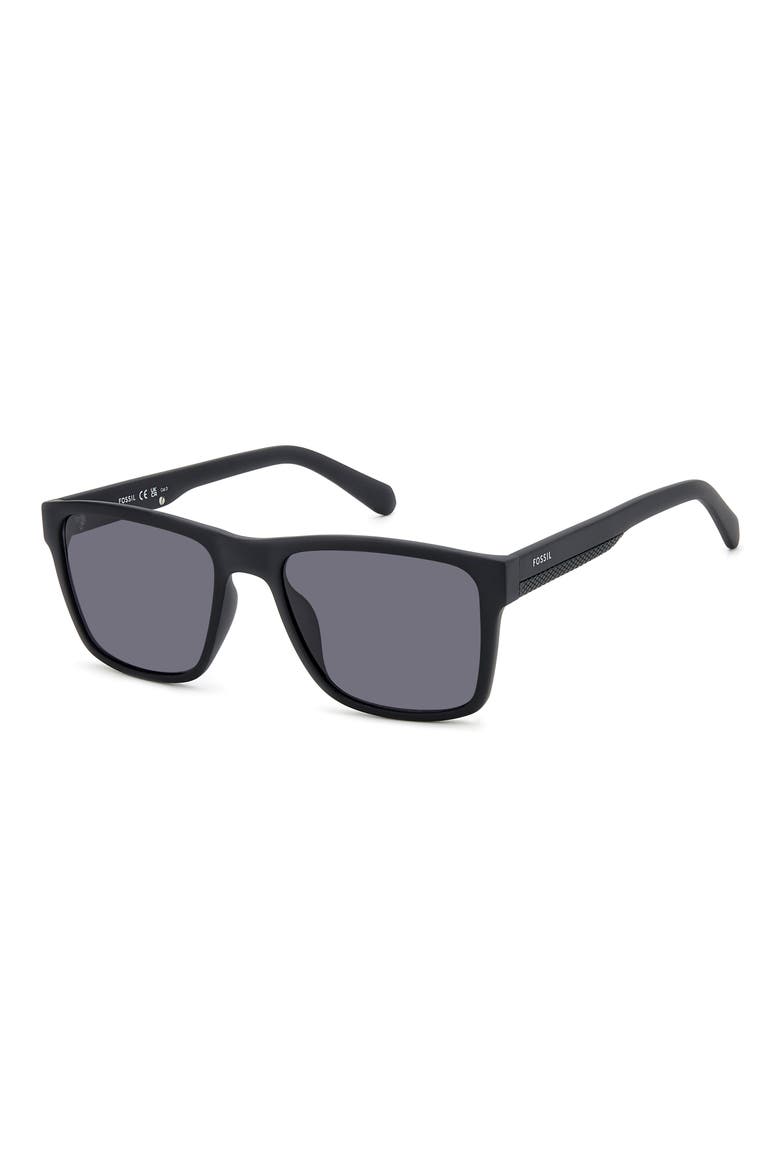 56mm Square Sunglasses, Alternate, color, MATTE BLACK/ GREY