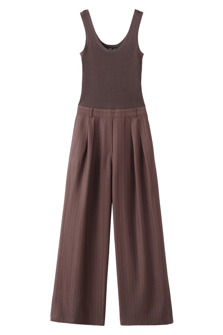 Mixed Media Jumpsuit, Main, color, LIGHT/ PASTEL BROWN