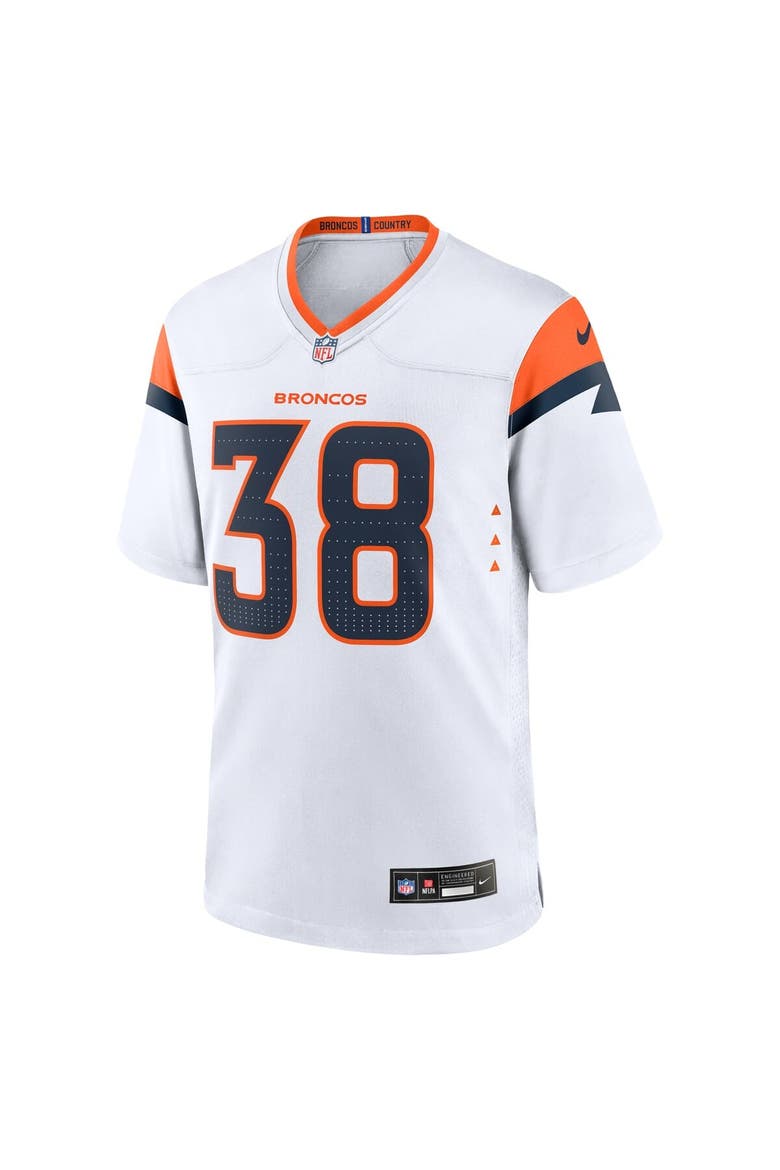 Men's Nike Jaleel McLaughlin  White Denver Broncos Game Jersey, Alternate, color, White