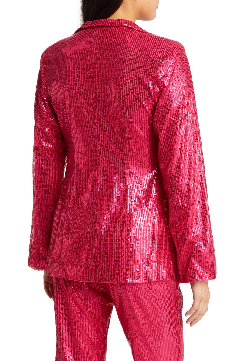 Amy Lynn Plunge Neck Sequin Blazer, Alternate, color, 