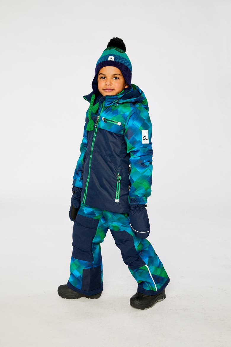 Play Checkered Jacket & Reinforced Pants Two Piece Snowsuit, Alternate, color, Blue and Green Checkered Print