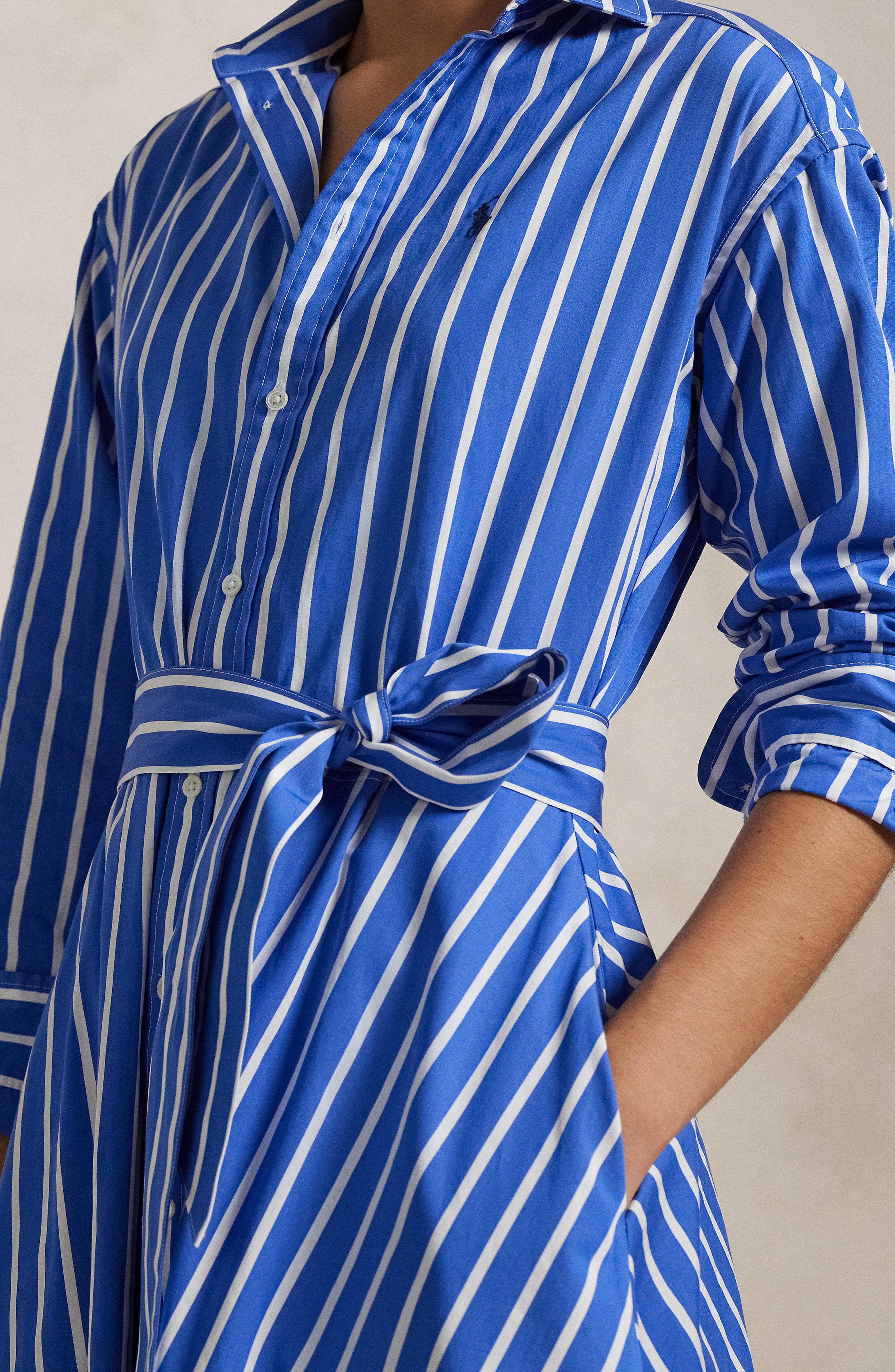 polo ralph lauren striped cotton shirt dress Polo Ralph Lauren, Striped Cotton Shirt dress, Women, Beige, US 2, Dresses