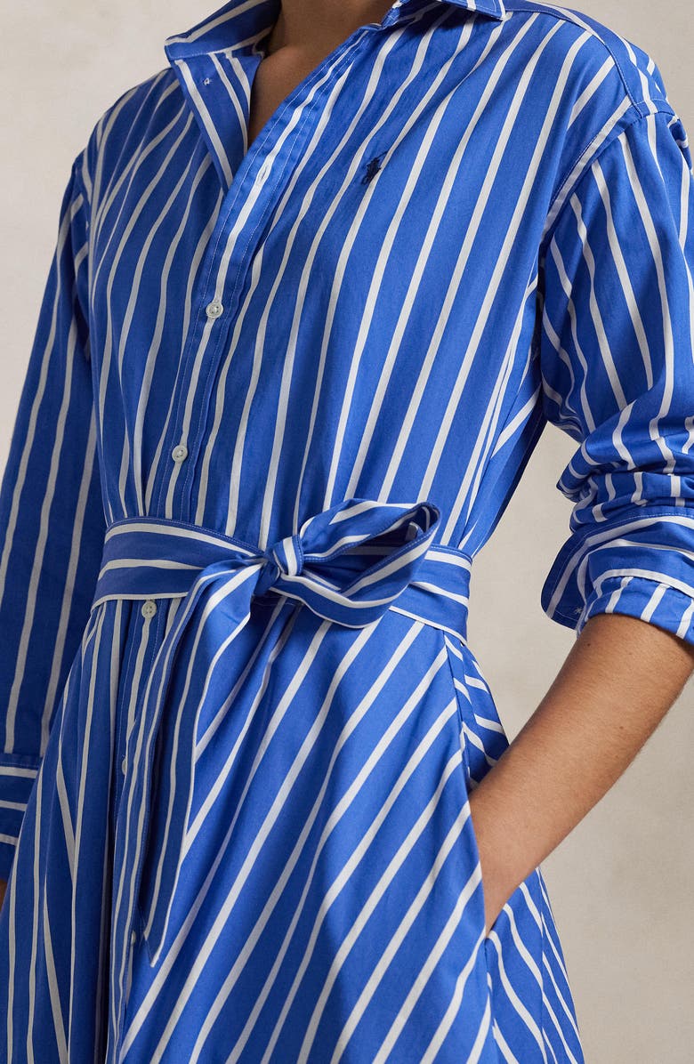 Polo Ralph Lauren Stripe Long Sleeve Cotton Shirtdress, Alternate, color, 