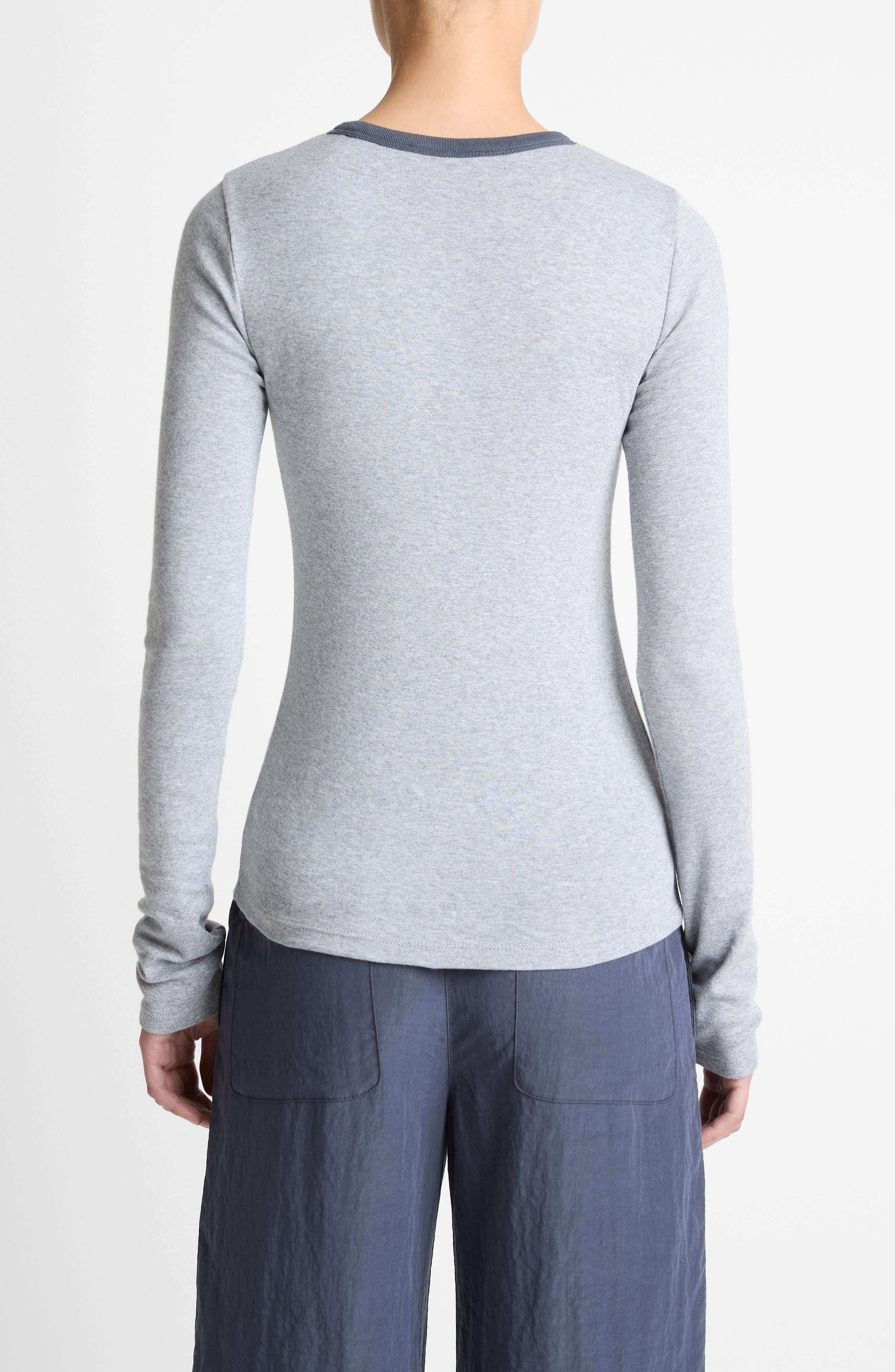 Heather Tipped Long Sleeve T-Shirt - image 2