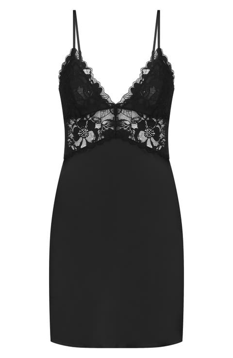 Ali Lace Trim Satin Chemise