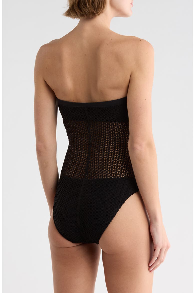 Strapless One-Piece Swimsuit, Alternate, color, BLACK