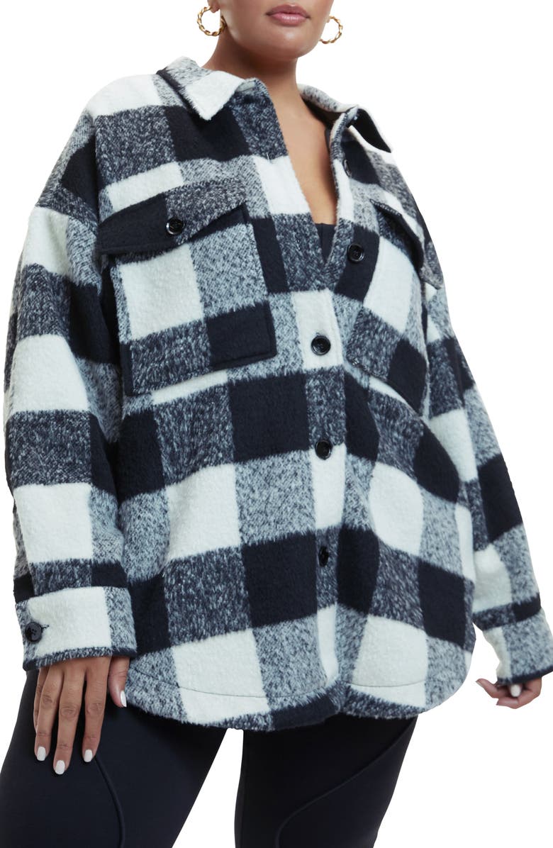 Good American Plaid Shacket, Alternate, color, 