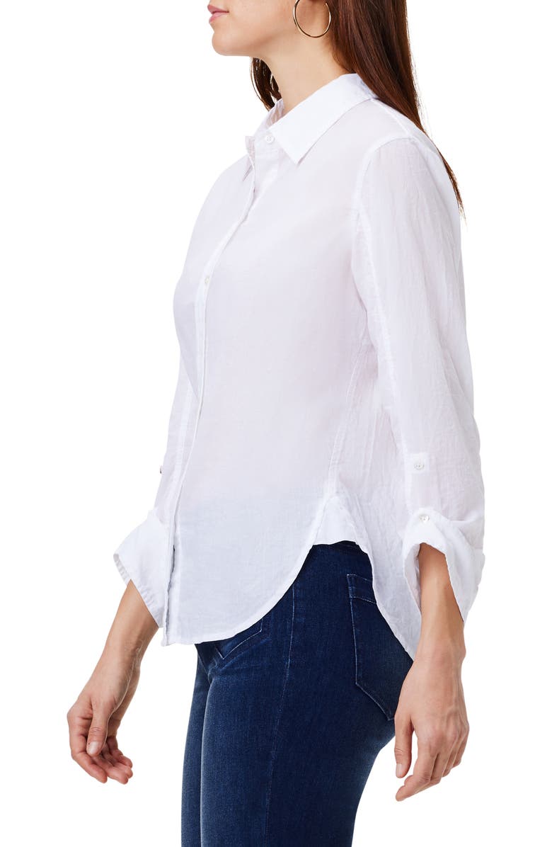 NIC+ZOE Girlfriend Crinkle Cotton Button-Up Shirt, Alternate, color, 