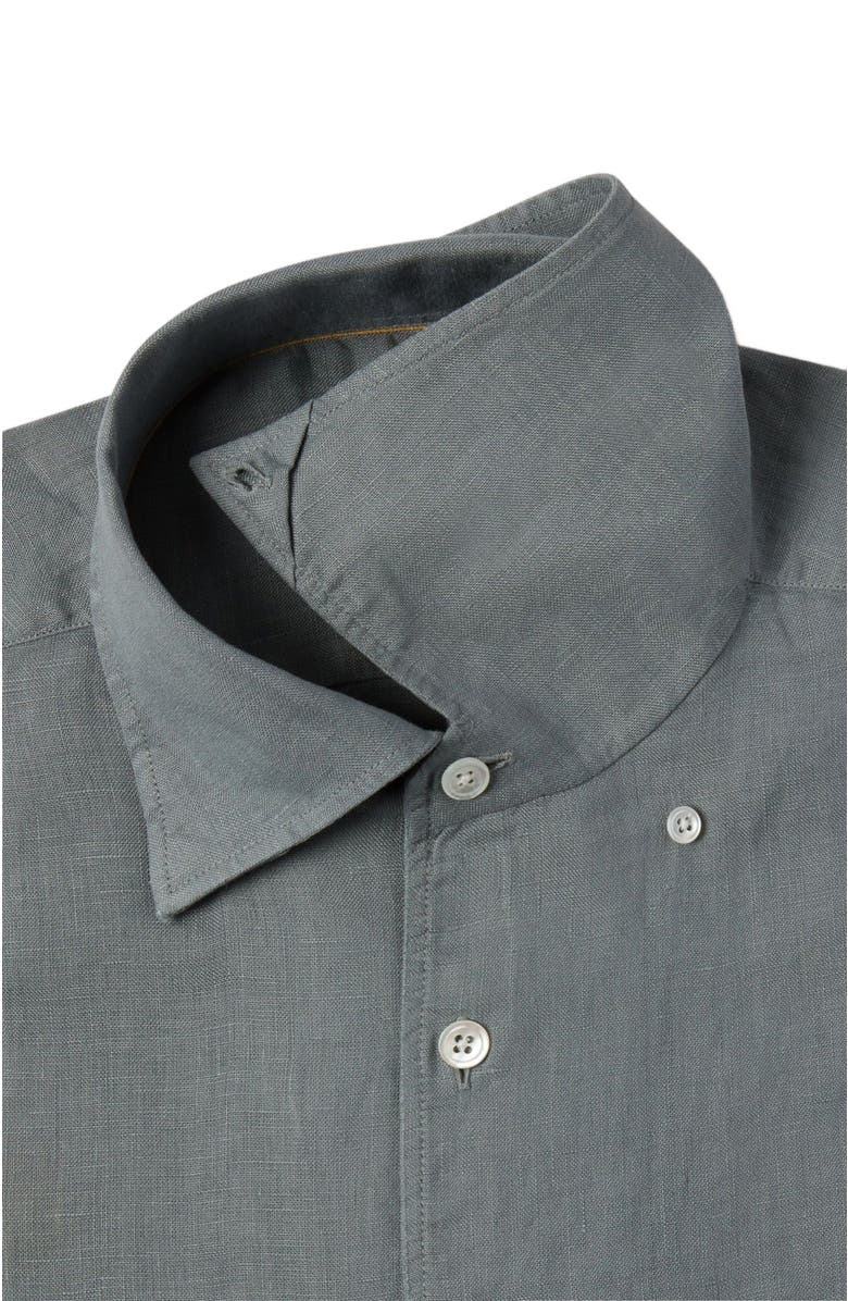 Robert Talbott Morgan Short Sleeve Linen Shirt, Alternate, color, Light Gray