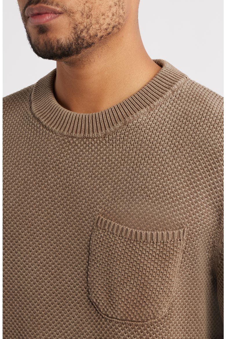 Cotton Pocket Sweater, Alternate, color, BROWN