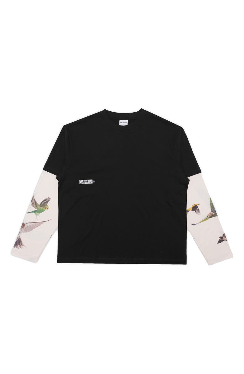 STUDENTS Tremonton Layered Look Graphic T-Shirt, Main, color, Black