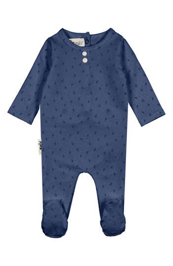 Maniere Boys' Buttons & Polkadots Friends Footie - Baby In Blue