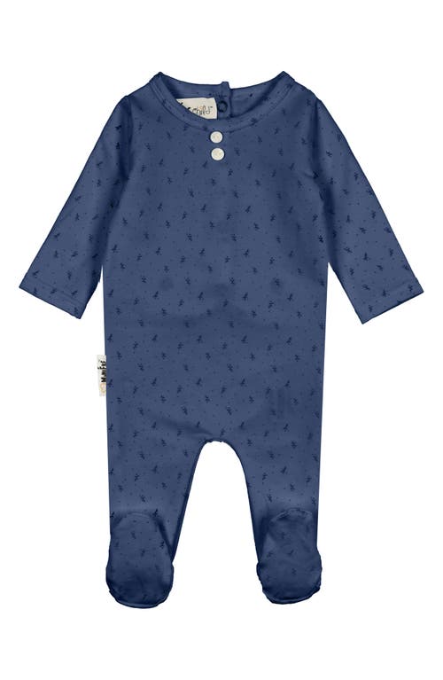 Maniere Boys' Buttons & Polkadots Friends Footie - Baby In Ocean Blue