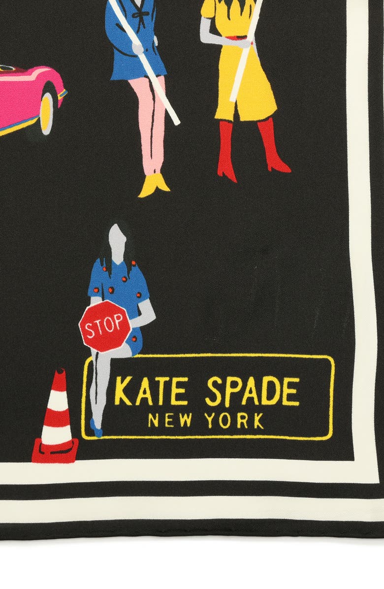 Kate Spade New York ladies crossing silk square scarf, Alternate, color,
