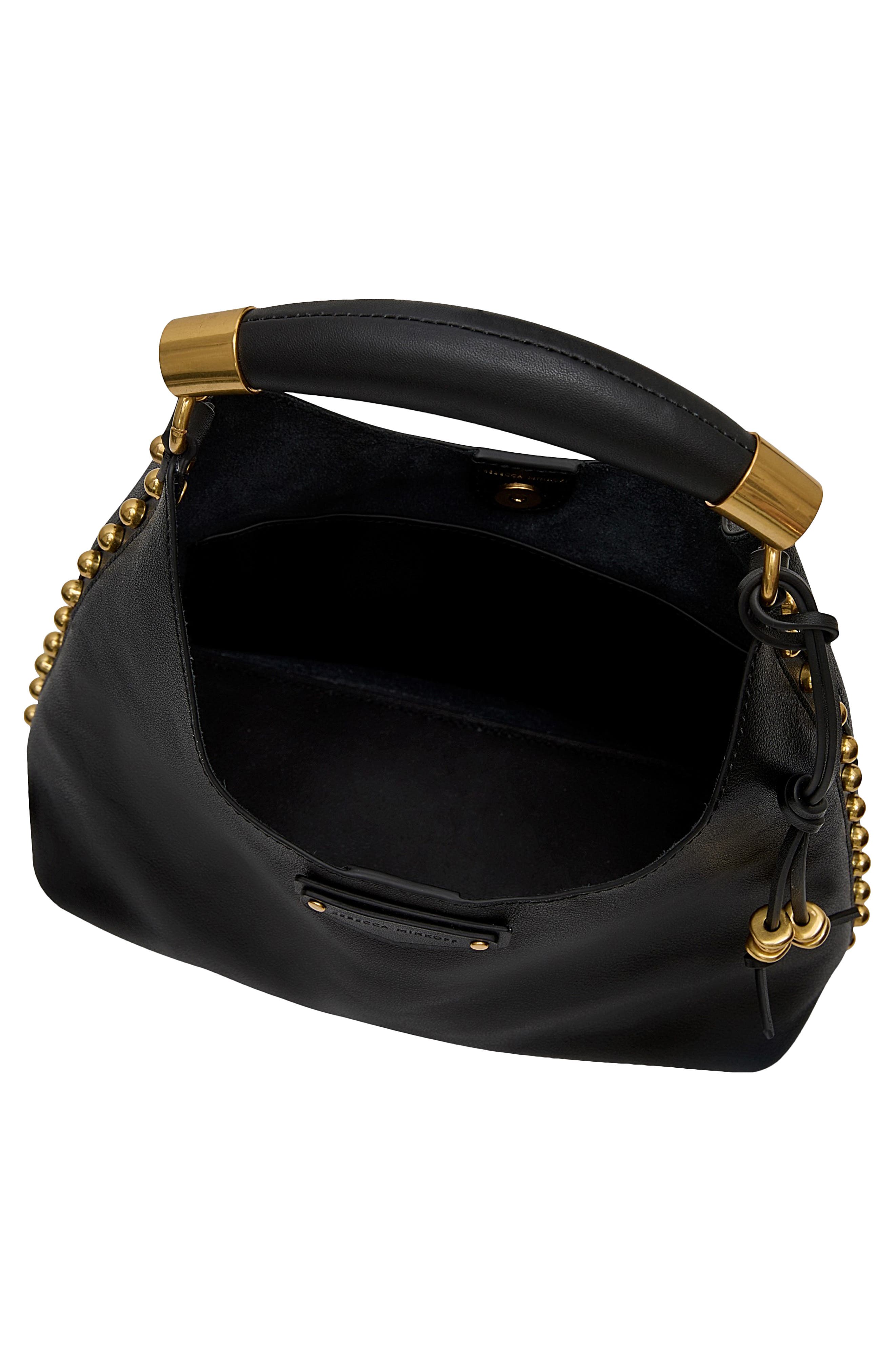 Rebecca Minkoff Nolita Leather Top Handle Bag, Alternate, color, Black