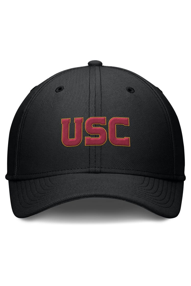 Men's Nike Black USC Trojans Rise SwooshFlex Dri-FIT Hat, Alternate, color, Black