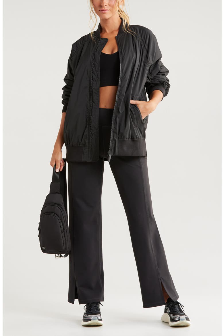 Go With It Aviator Jacket, Alternate, color, BLACK