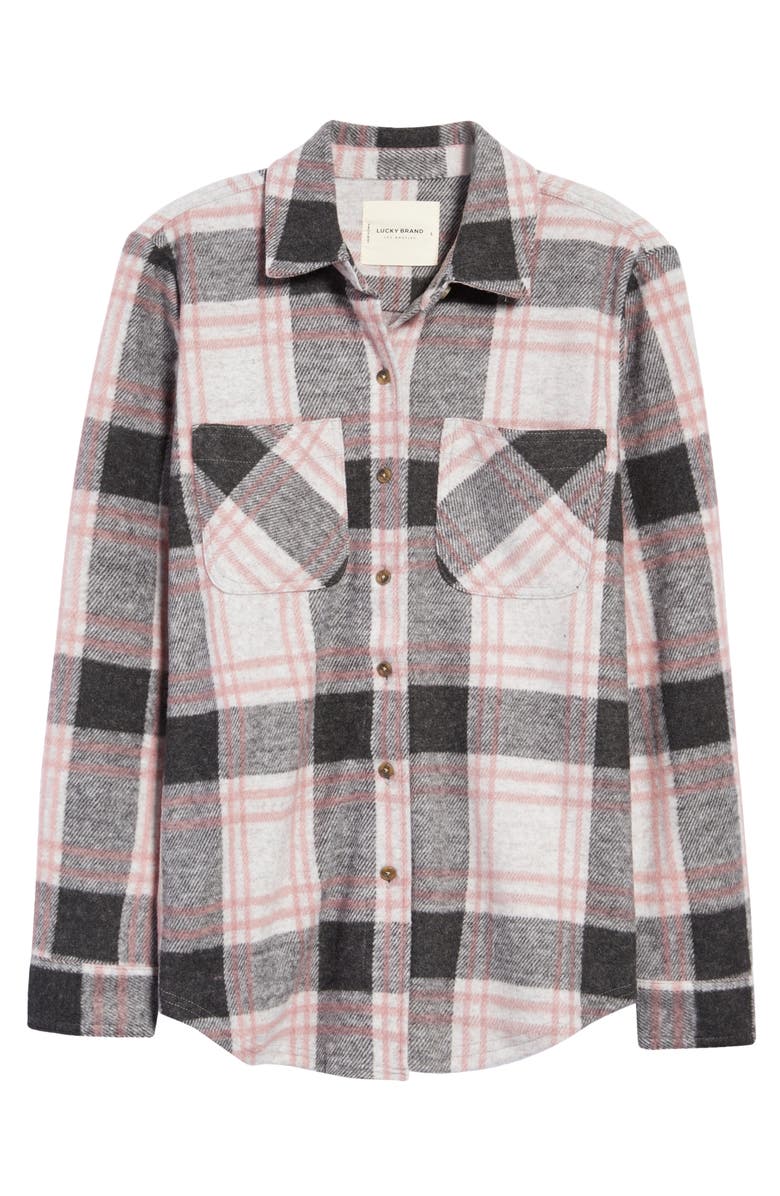 Lucky Brand Plaid Shirt Jacket, Alternate, color,