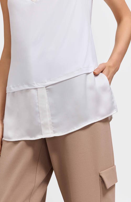 Foxcroft Sasha Sleeveless Mixed Media Shirt In Multi