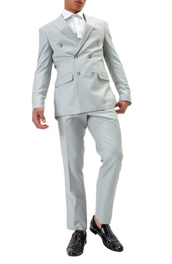 Ron Tomson Super 120s Wool Double Breasted Tuxedo Jacket