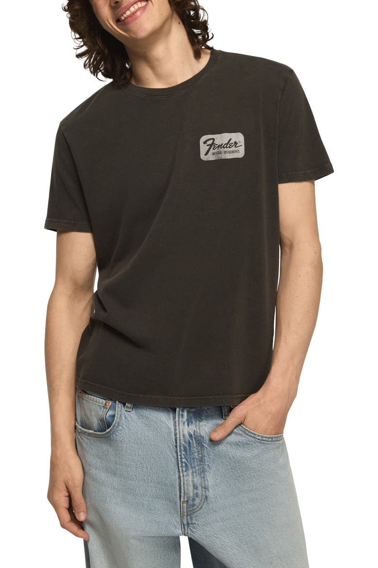 Fender Cotton Graphic T-Shirt, Main, color, RAVEN