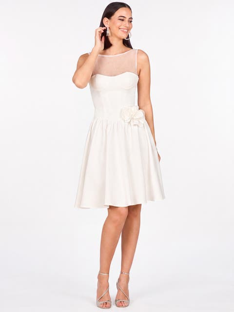 Beaded Faux-Wrap V-Neck Bridal Gown