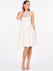 LARA New York Beaded Faux-Wrap V-Neck Bridal Gown