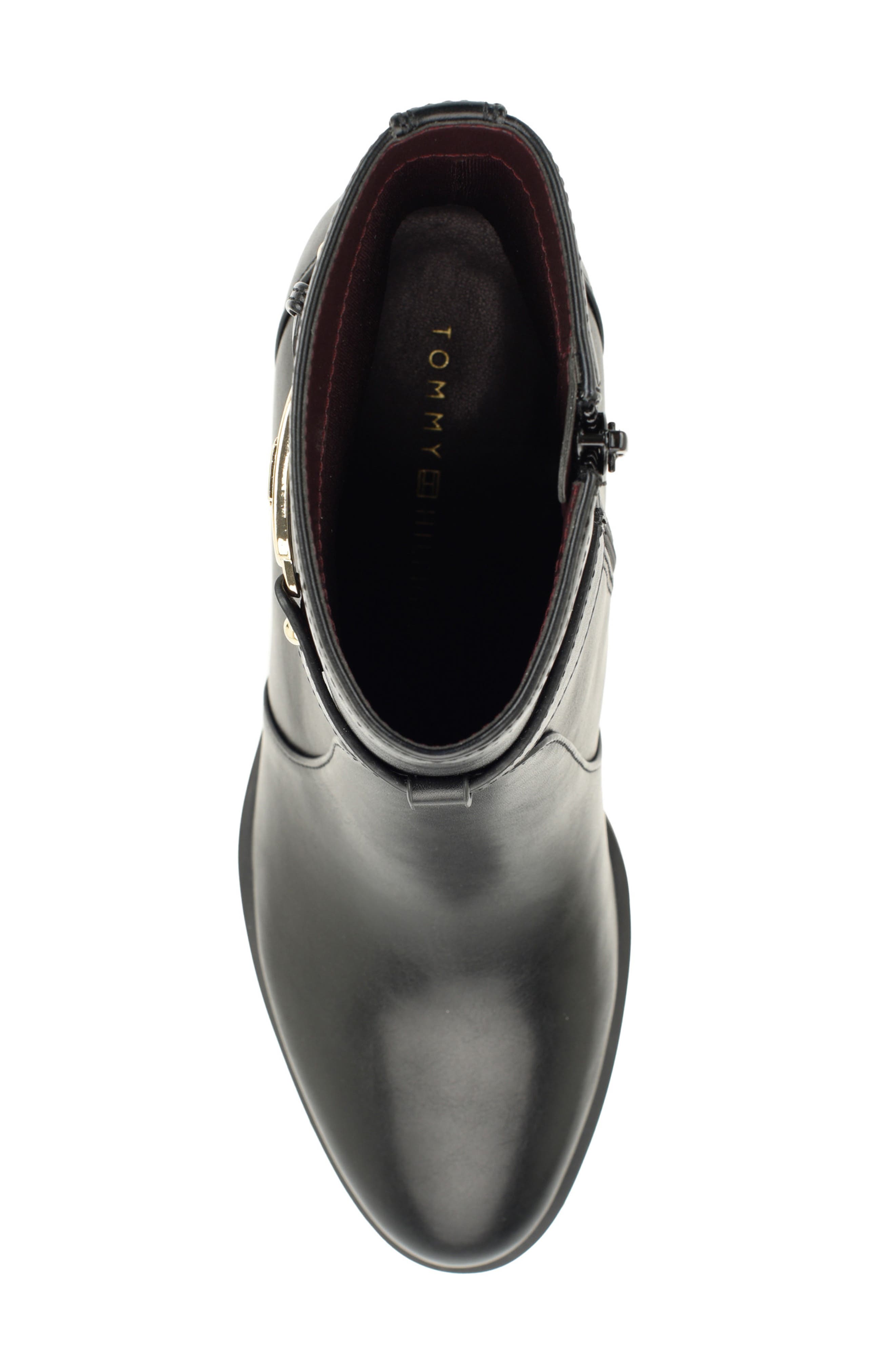 Cranson Faux Leather Bootie, Alternate, color, BLACK