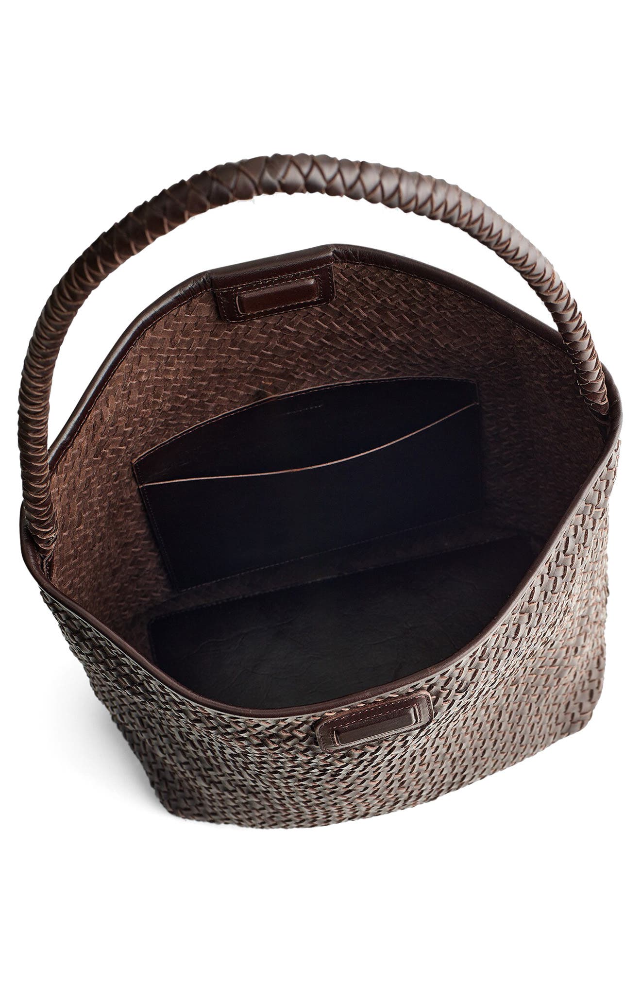 Madewell The Signature Woven Collection Bucket Bag, Alternate, color, Coffee Bean