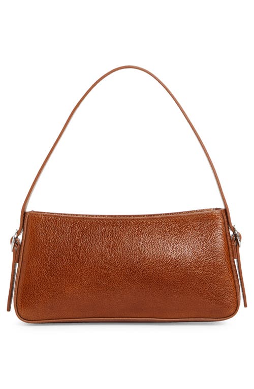 Coperni Belt Petal Leather Baguette Bag In Brown-silver